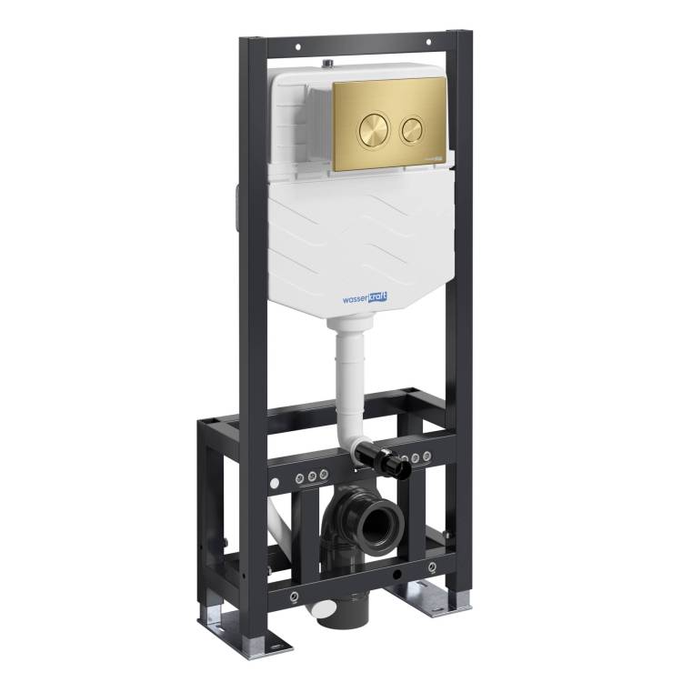 Система инсталляции для унитазов Wasserkraft Dill 61TLT.010.ME.MG01 клавиша золото матовое