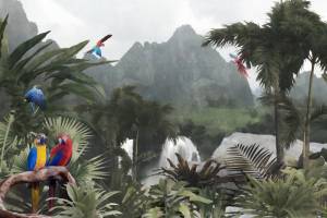 3D Фотообои Artegrafico «Тропический водопад» DJ-017 акварель