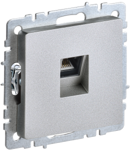 Розетка компьютерная RJ45 IEK Brite BR-K10-1-K47 алюминий