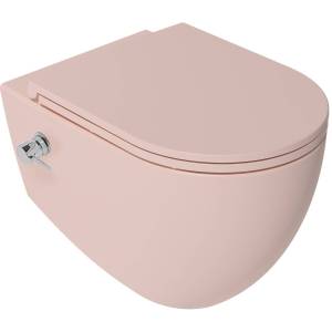 Унитаз подвесной Isvea Infinity 10NFS1005I-2S + 40KF0541I-S безободковый, с крышкой-сиденьем микролифт, с функцией биде, лососевый матовый