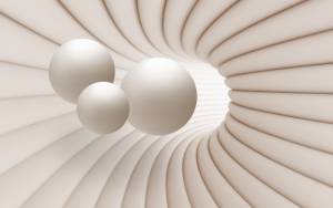 3D Фотообои Artegrafico «Шары в тоннеле» ABS-046 песок