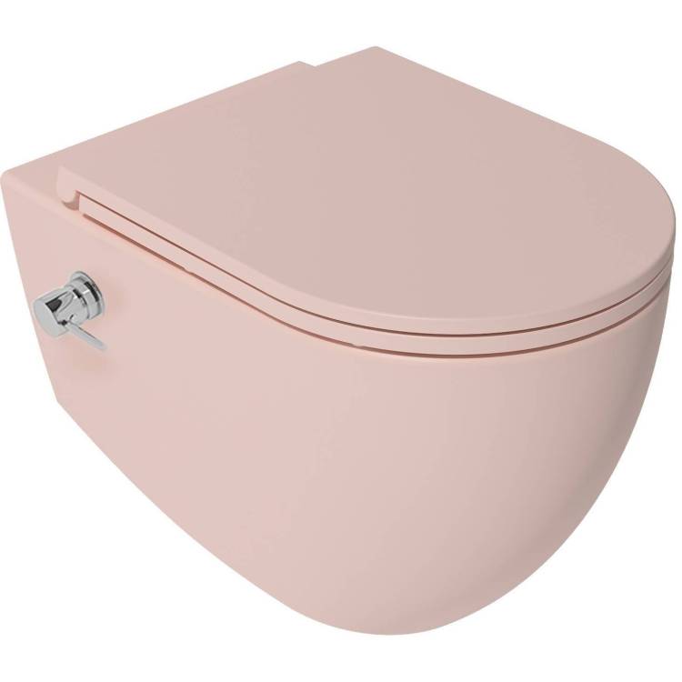 Унитаз подвесной Isvea Infinity 10NFS1005I-2S + 40KF0541I-S безободковый, с крышкой-сиденьем микролифт, с функцией биде, лососевый матовый