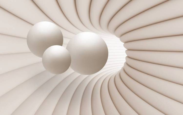 3D Фотообои Artegrafico «Шары в тоннеле» ABS-046 песок