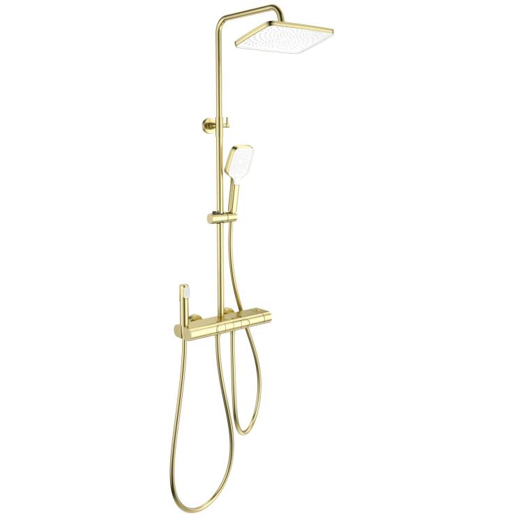 Душевая стойка Wonzon & Woghand WW-B4129-BG золотая, с термостатом