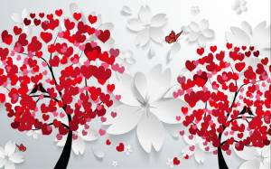 3D Фотообои Artegrafico «Деревья любви» GM-003 акварель