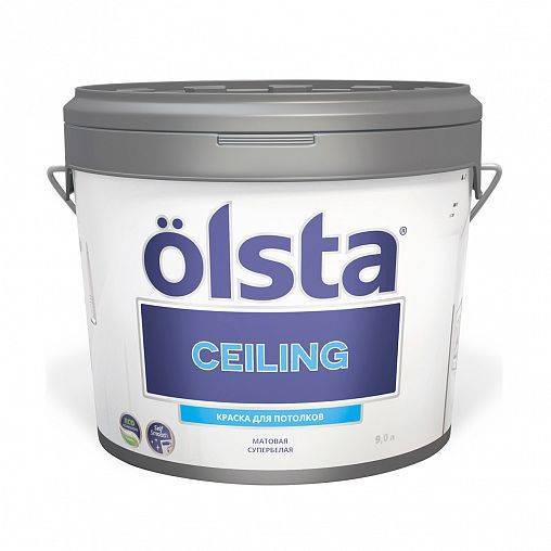Краска интерьерная для потолков Olsta Ceiling белая 2.7л