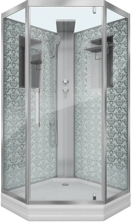 Душевая кабина Niagara Lux NG-7799WBK 90х90x210 серебро, с низким поддоном, без крыши