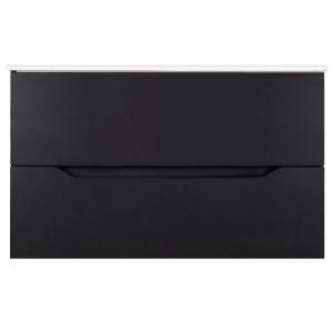 Тумба с раковиной Orange Line Li-100Tub+Ra подвесная, черный матовый