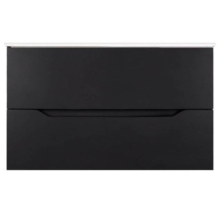 Тумба с раковиной Orange Line Li-100Tub+Ra подвесная, черный матовый