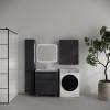 Тумба с раковиной Style Line Бергамо мини 70 напольная, Люкс Плюс антискрейтч, графит матовый, Раковина Марелла Люкс 70x40 фото 3