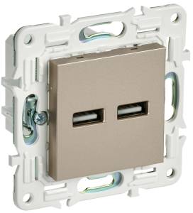 Розетка USB type A+A IEK Skandy SK-U21-D31-K37 шампань