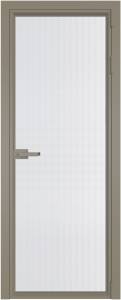 Межкомнатная дверь Profil Doors 1 AV цвет профиля Никель матовый, стекло безопасное 6 мм мору белый 600x2000