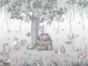 Фреска Ortograf Little friends 34353 Медведица и медвежонок 2 Кракелюр Золото FK-G