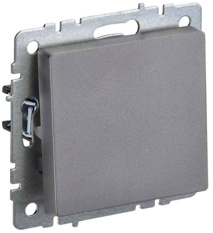 Выключатель 1-клавишный IEK Brite BR-V10-0-10-K46 сталь