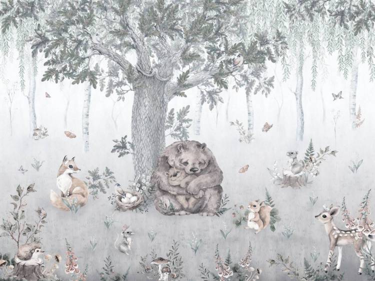 Фреска Ortograf Little friends 34353 Медведица и медвежонок 2 Кракелюр Золото FK-G