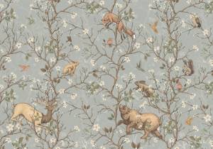 3D Фотообои Artegrafico «Сказочная иллюстрация с животными в голубых тонах» FN-028 канвас