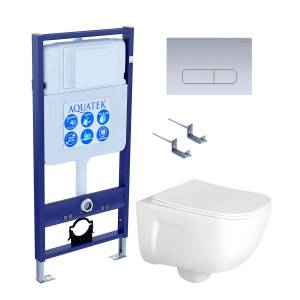 Комплект Aquatek Дива SET AQUATEK ДИВА-014 4в1 кнопка хром матовый