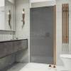 Душевая дверь в нишу MaybahGlass MGD-1673-2 профиль бронза, стекло черное матовое, 198x70