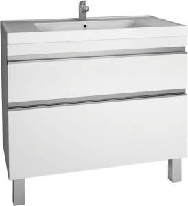 Тумба с раковиной Dreja Grace Plus 90 c опорами, белый глянец