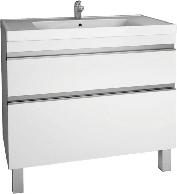 Тумба с раковиной Dreja Grace Plus 90 c опорами, белый глянец
