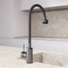Смеситель для кухни Avrora Kitchen AV9001GM с высоким гибким изливом, графит фото 6