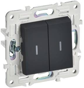 Выключатель 2-клавишный IEK Skandy SK-V20-1-10-K53 графит