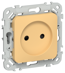 Розетка 1-местная с защитными шторками IEK Flite FI-R13-10-K90 золотарник