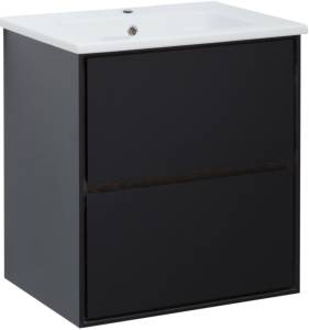 Тумба с раковиной Aquanet Милан 00269306 60 черный глянец