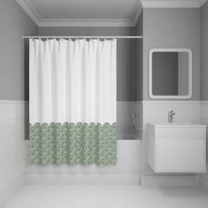 Штора для ванной Iddis Base BW04P18i11 полиэстер, 200x180, зеленый