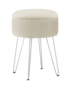 Пуф Stool Group Астор 23A1696VD-8167-01-S бежевый серебряные ножки