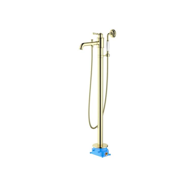 Смеситель для ванны Aquatek Классик AQ1545PG напольный, с внутренней частью, полированное золото