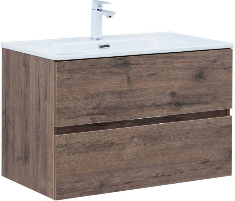 Тумба под раковину Aquanet Алвита new 80 334186 дуб Веллингтон, табак