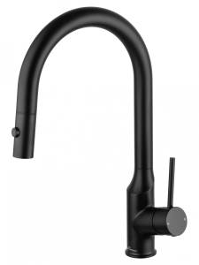 Смеситель для кухни Wonzon & Woghand WW-A21252-MB с выдвижным изливом, черный матовый