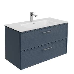 Тумба под раковину Kerama Marazzi Piano Classic PIA.CL.95\BLU.M подвесная 95 см, 2 ящика, ясень синий матовый