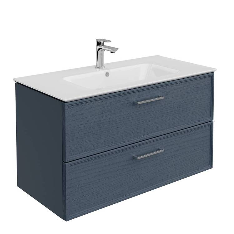 Тумба под раковину Kerama Marazzi Piano Classic PIA.CL.95\BLU.M подвесная 95 см, 2 ящика, ясень синий матовый