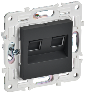 Розетка компьютерная RJ45 2-местная IEK Skandy SK-K20-2-K53 графит