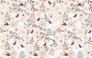 3D Фотообои Artegrafico «Птицы с клетками» PRV-032 акварель