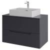 Тумба с раковиной Orange Line Li-80TugMDF+B04-500W графит матовый, 80.5 см