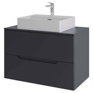 Тумба с раковиной Orange Line Li-80TugMDF+B04-500W графит матовый, 80.5 см