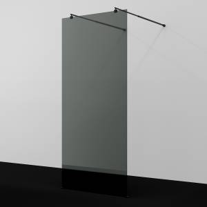 Душевая перегородка Wasserkraft Vechte (Фехте) 60W39MB-TG профиль черный матовый, стекло тонированное, 90x200