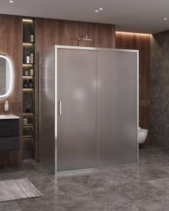 Душевой уголок Cezares MOLVENO-AH-12-150/90-P-Cr профиль хром, стекло матовое, 150x90x195