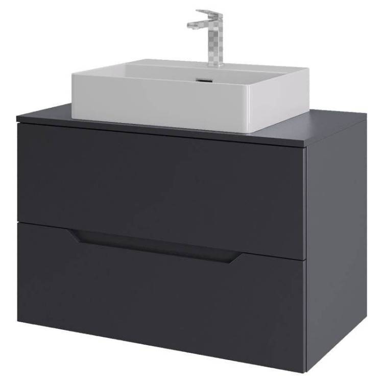 Тумба с раковиной Orange Line Li-80TugMDF+B04-500W графит матовый, 80.5 см