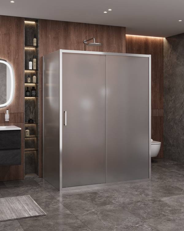 Душевой уголок Cezares MOLVENO-AH-12-150/90-P-Cr профиль хром, стекло матовое, 150x90x195