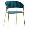 Стул Bradex Home Turin FR 0160, бирюзовый с золотыми ножками