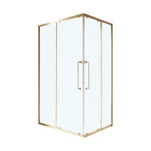 Душевой уголок Cezares Relax RELAX-304-AH-2-120/90-C-BORO профиль брашированное золото, стекло прозрачное, 120x90x200