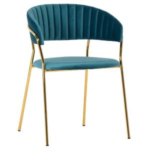 Стул Bradex Home Turin FR 0160, бирюзовый с золотыми ножками