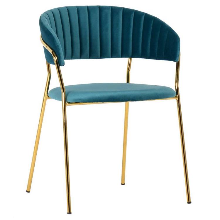 Стул Bradex Home Turin FR 0160, бирюзовый с золотыми ножками