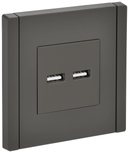 Розетка USB type A+A IEK Forte&Piano FP-U21-D31-K03 серый