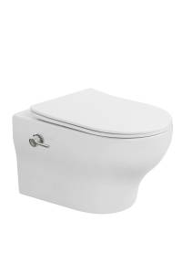 Унитаз подвесной Boheme Fiore 978-SET-2-W с функцией биде, с крышкой-сиденьем, белый глянец