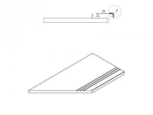 Бортик Italon Дистрикт X2 620090000257 Сэнд левый грип 30x60